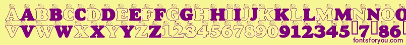 LmsASnailsPace Font – Purple Fonts on Yellow Background