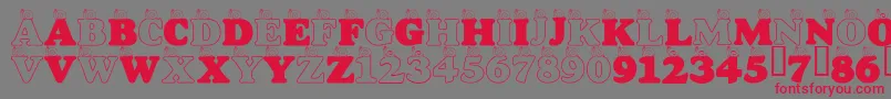 LmsASnailsPace Font – Red Fonts on Gray Background