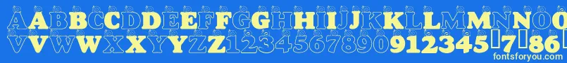 LmsASnailsPace Font – Yellow Fonts on Blue Background