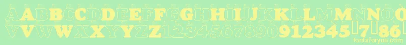 LmsASnailsPace Font – Yellow Fonts on Green Background