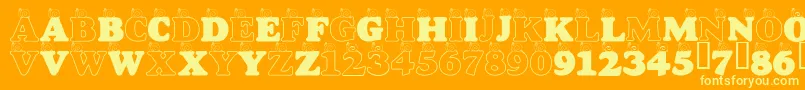 LmsASnailsPace Font – Yellow Fonts on Orange Background