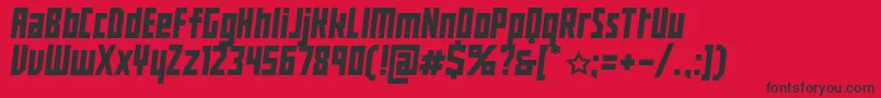 BuranUssr-Schriftart – Schwarze Schriften auf rotem Hintergrund