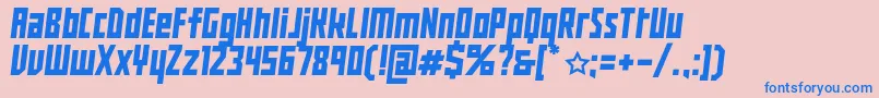 BuranUssr-Schriftart – Blaue Schriften auf rosa Hintergrund