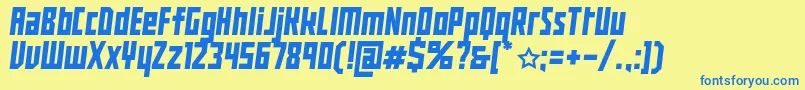 Czcionka BuranUssr – niebieskie czcionki na żółtym tle