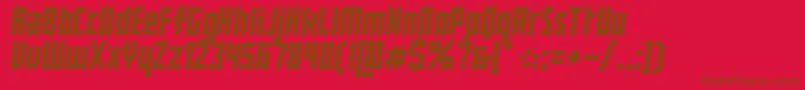 Fonte BuranUssr – fontes marrons em um fundo vermelho