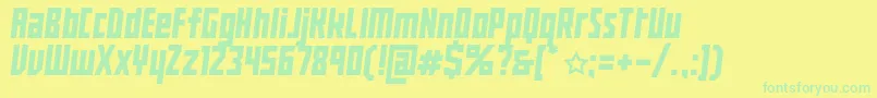 Fonte BuranUssr – fontes verdes em um fundo amarelo