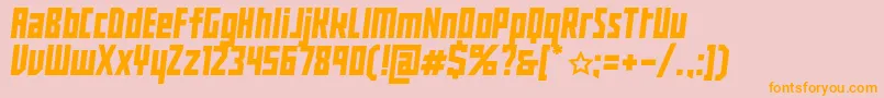 フォントBuranUssr – オレンジの文字がピンクの背景にあります。