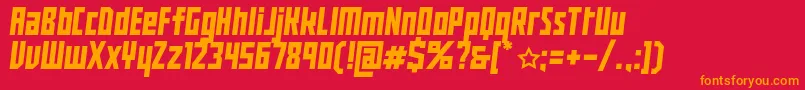 Czcionka BuranUssr – pomarańczowe czcionki na czerwonym tle