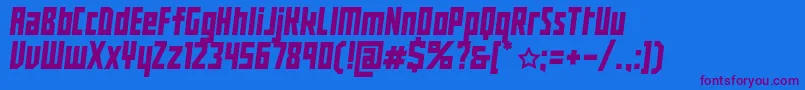 BuranUssr-Schriftart – Violette Schriften auf blauem Hintergrund