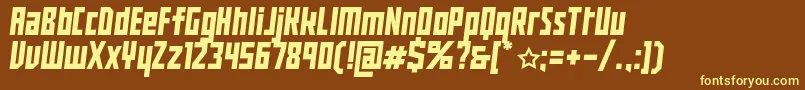 BuranUssr-fontti – keltaiset fontit ruskealla taustalla