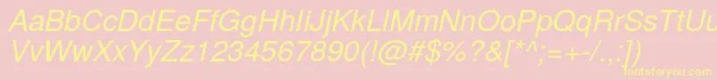 TexgyreherosItalic Font – Yellow Fonts on Pink Background