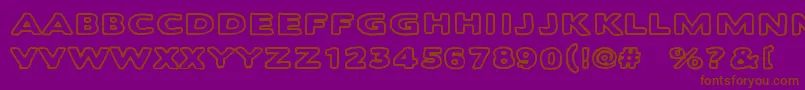 Balochisaurus-Schriftart – Braune Schriften auf violettem Hintergrund