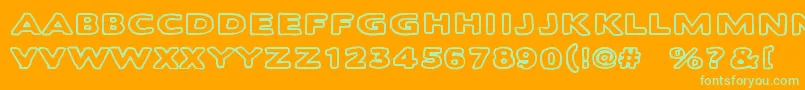 Balochisaurus-fontti – vihreät fontit oranssilla taustalla