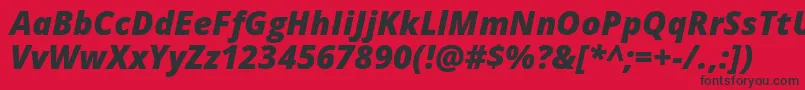 OpenSansExtraboldItalic Font – Black Fonts on Red Background