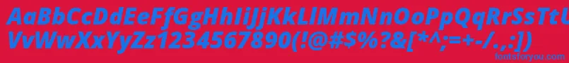 OpenSansExtraboldItalic Font – Blue Fonts on Red Background