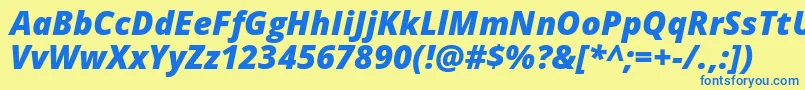 OpenSansExtraboldItalic Font – Blue Fonts on Yellow Background