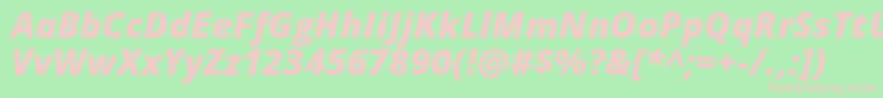 OpenSansExtraboldItalic Font – Pink Fonts on Green Background