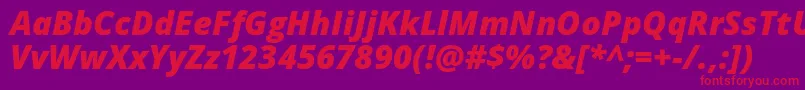 OpenSansExtraboldItalic Font – Red Fonts on Purple Background