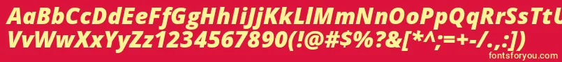 OpenSansExtraboldItalic Font – Yellow Fonts on Red Background