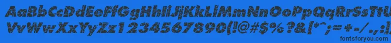 ShatterItalic-fontti – mustat fontit sinisellä taustalla