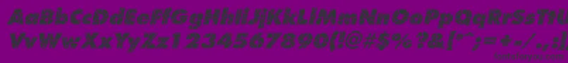 Fonte ShatterItalic – fontes pretas em um fundo violeta