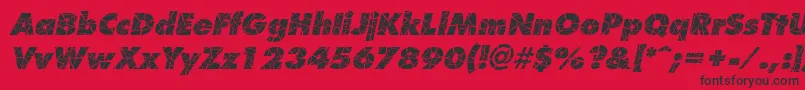 Fonte ShatterItalic – fontes pretas em um fundo vermelho