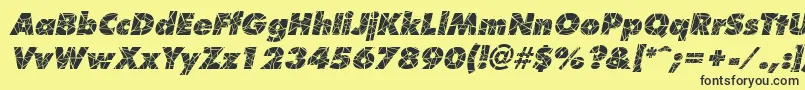 ShatterItalic-fontti – mustat fontit keltaisella taustalla