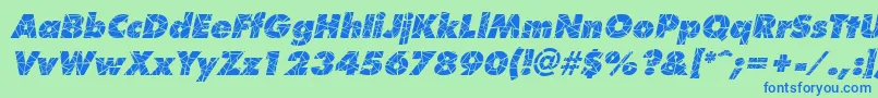 fuente ShatterItalic – Fuentes Azules Sobre Fondo Verde