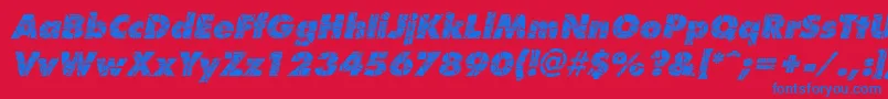 ShatterItalic-fontti – siniset fontit punaisella taustalla