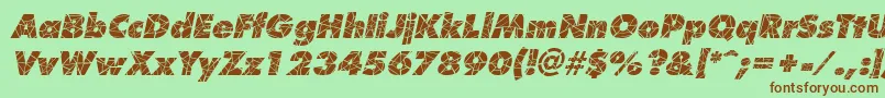 ShatterItalic Font – Brown Fonts on Green Background