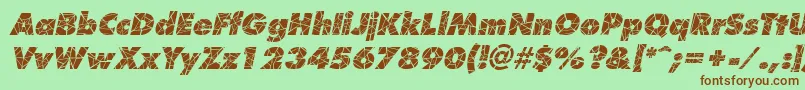 fuente ShatterItalic – Fuentes Marrones Sobre Fondo Verde