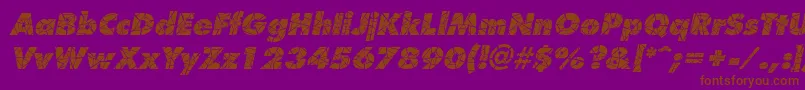フォントShatterItalic – 紫色の背景に茶色のフォント