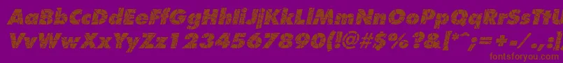 Fonte ShatterItalic – fontes marrons em um fundo roxo