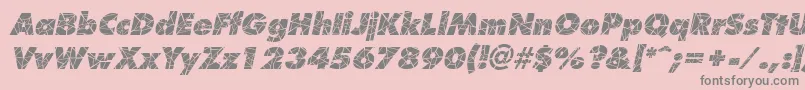 Fonte ShatterItalic – fontes cinzas em um fundo rosa