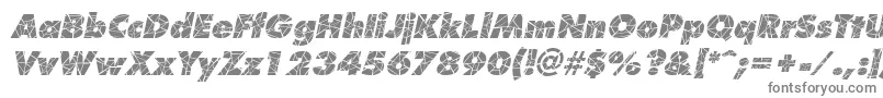 ShatterItalic-fontti – harmaat kirjasimet valkoisella taustalla