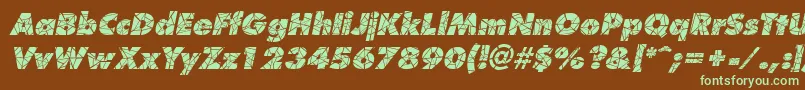 Fonte ShatterItalic – fontes verdes em um fundo marrom