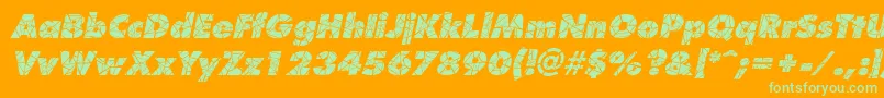 ShatterItalic-Schriftart – Grüne Schriften auf orangefarbenem Hintergrund