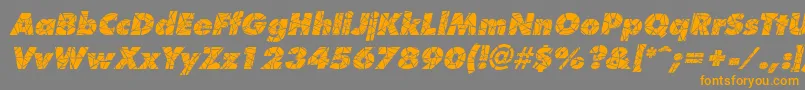 ShatterItalic-Schriftart – Orangefarbene Schriften auf grauem Hintergrund