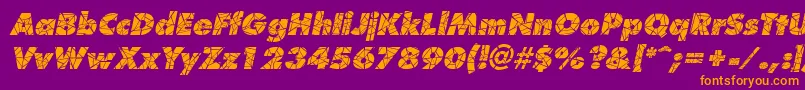 ShatterItalic-fontti – oranssit fontit violetilla taustalla