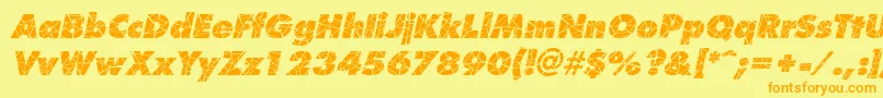 Fonte ShatterItalic – fontes laranjas em um fundo amarelo