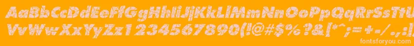 ShatterItalic-fontti – vaaleanpunaiset fontit oranssilla taustalla
