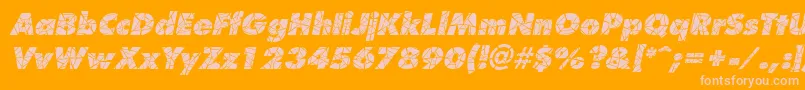 Fonte ShatterItalic – fontes rosa em um fundo laranja