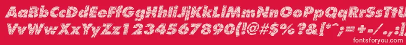 Fonte ShatterItalic – fontes rosa em um fundo vermelho