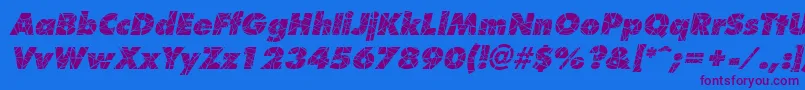 ShatterItalic Font – Purple Fonts on Blue Background