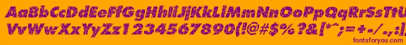 ShatterItalic Font – Purple Fonts on Orange Background