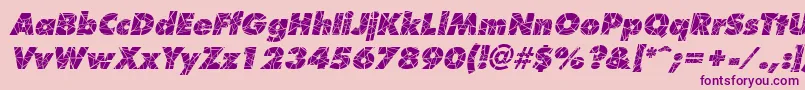 ShatterItalic-Schriftart – Violette Schriften auf rosa Hintergrund