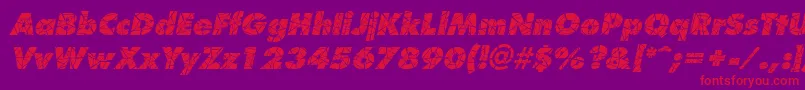 ShatterItalic Font – Red Fonts on Purple Background