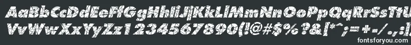 Шрифт ShatterItalic – белые шрифты на чёрном фоне