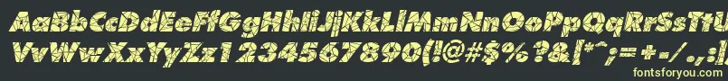 フォントShatterItalic – 黒い背景に黄色の文字