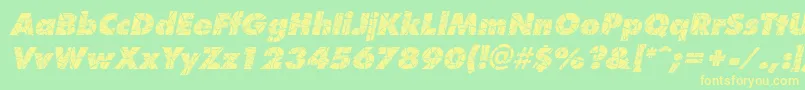 ShatterItalic Font – Yellow Fonts on Green Background